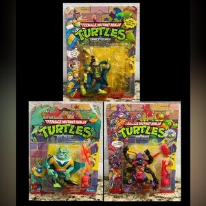 Lot of 3 Teenage Mutant Ninja Turtles Action Figures Playmates TMNT '90s Vintage